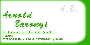 arnold baronyi business card
